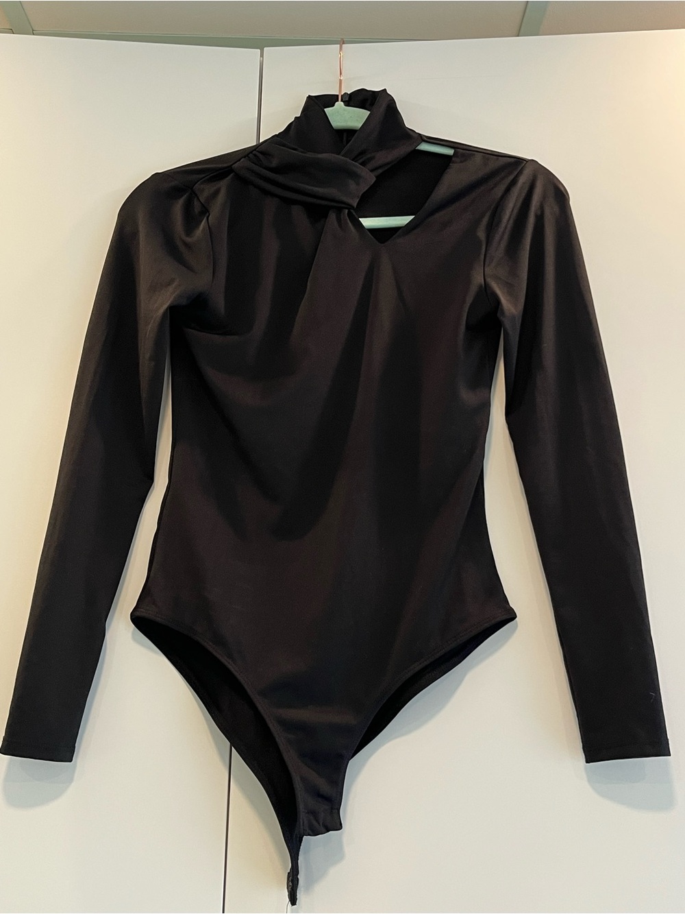 NEW. Zara Black Twisted Neck Long Sleeve Bodysuit